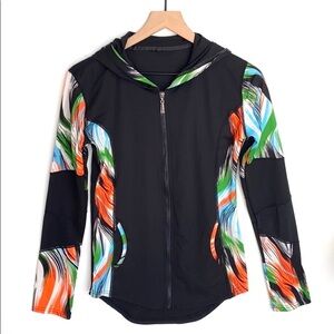 Dolce Bonita Colorful Zip Jacket Activewear, Sz M